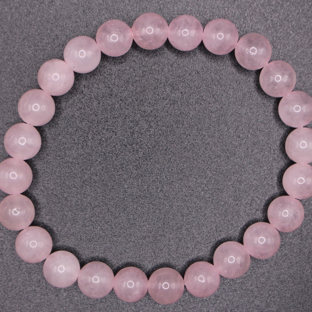 Handmade 8mm Rose Quartz Healing Crystal Beaded Bracelet